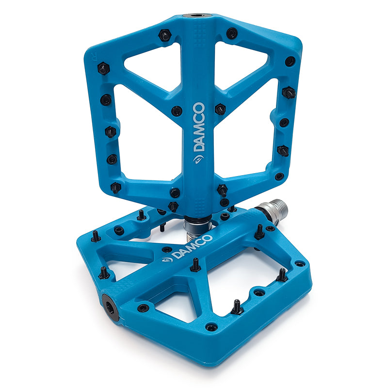 Pedals - 9/16" - BMX - SKY BLUE - DAMCO - Nylon + Glass fiber.