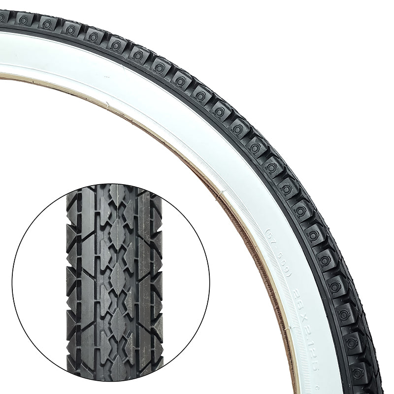 Tire - 26 x 2.125 - white wall -